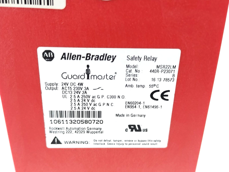 Allen Bradley 440R-P23071 Ser. B Guardmaster MSR22LM Safety Relay 2NO 1NC 24VDC - Maverick Industrial Sales