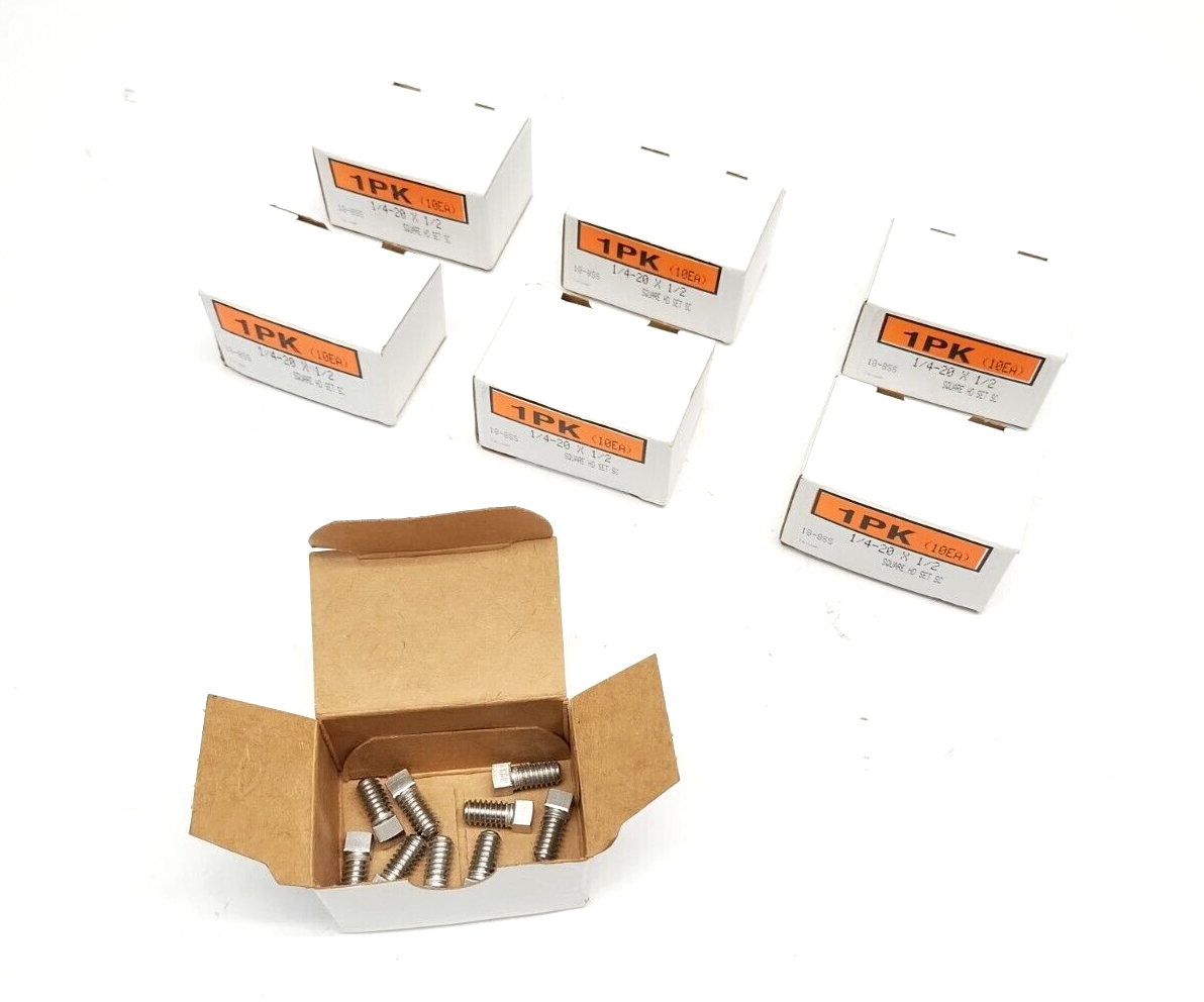 1/4"-20 X 1/2" Square Head Set Screw 18-8SS LOT OF 70 - New – Open box - Maverick Industrial Sales