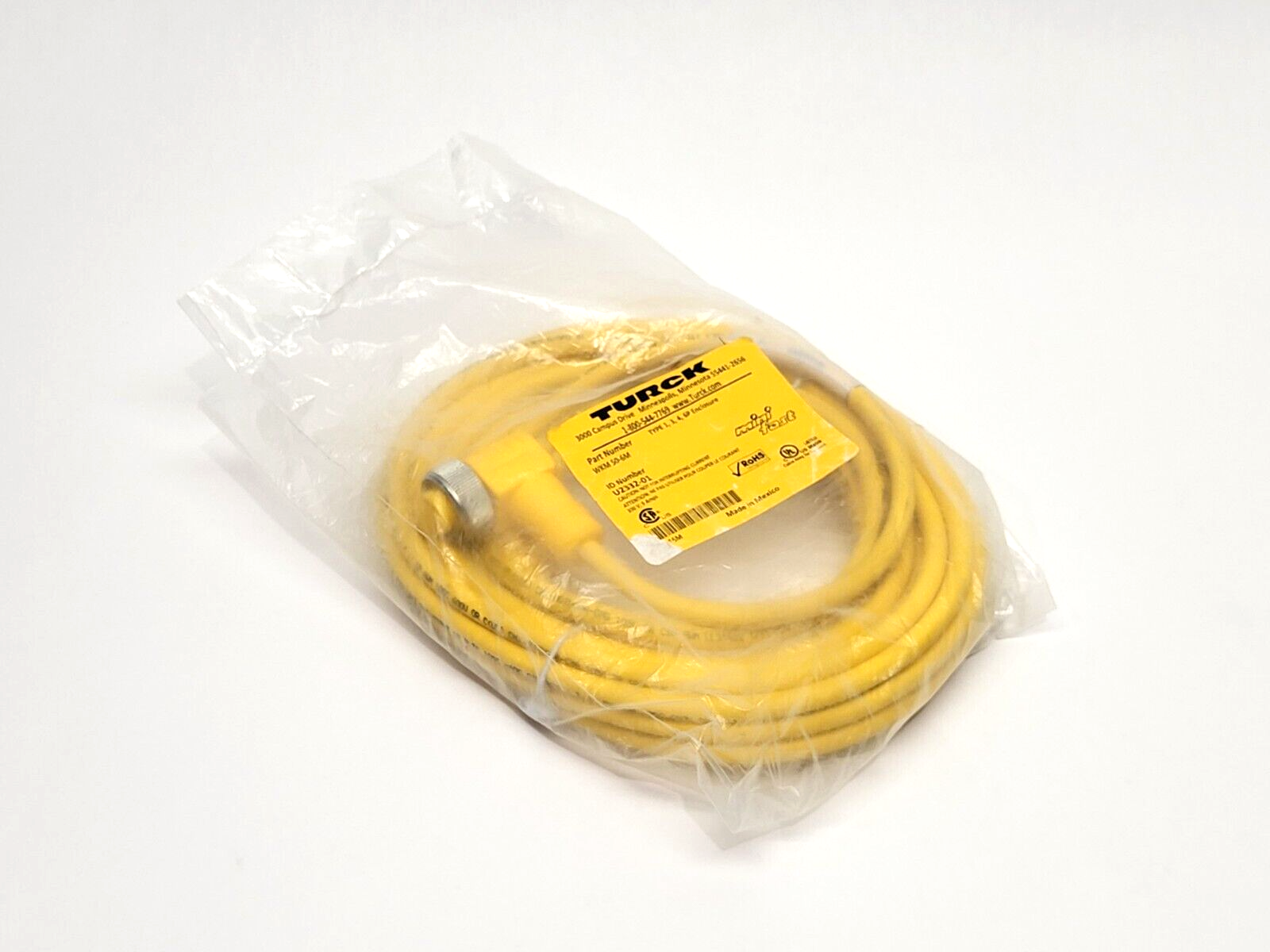 Turck WKM 50-6M Actuator and Sensor Cordset 5-Pin Female Right Angle U2332-01 - New – Open box - Maverick Industrial Sales