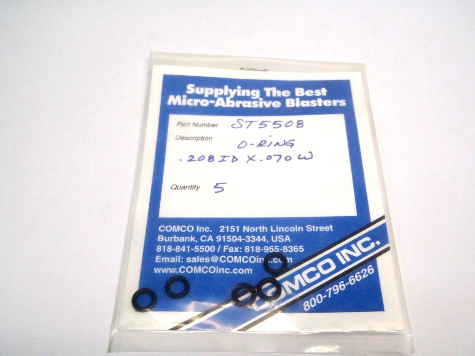 ST5508 | Comco Rubber O-Ring .208ID X .70W LOT OF 4 - New – Open box - Maverick Industrial Sales