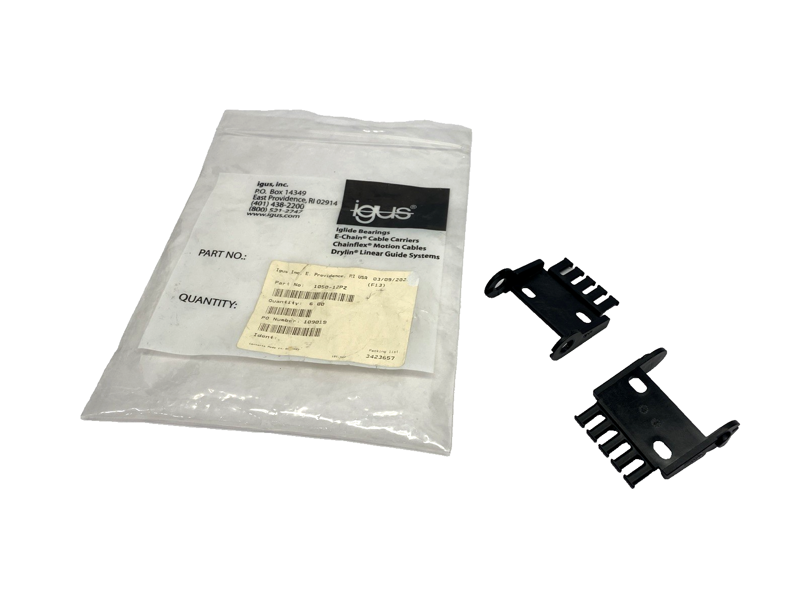 Igus 1050-12PZ E-Chain Cable Carrier Mounting Bracket Full Set, Locking, Tiewrap - Maverick Industrial Sales