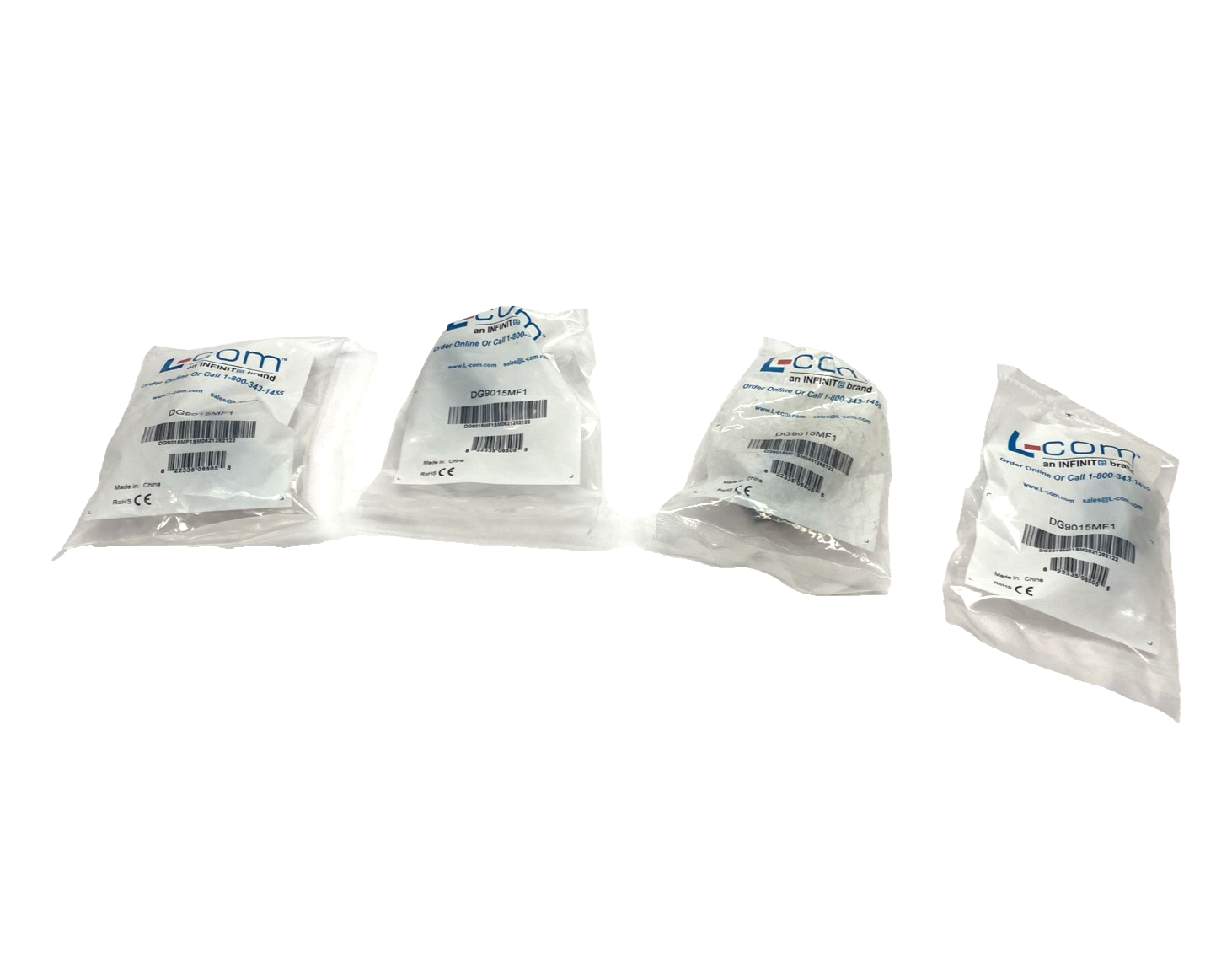 L-Com DG9015MF1 Low Profile Right Angle Adapter, DB15 Male To Female LOT OF 4 - Maverick Industrial Sales