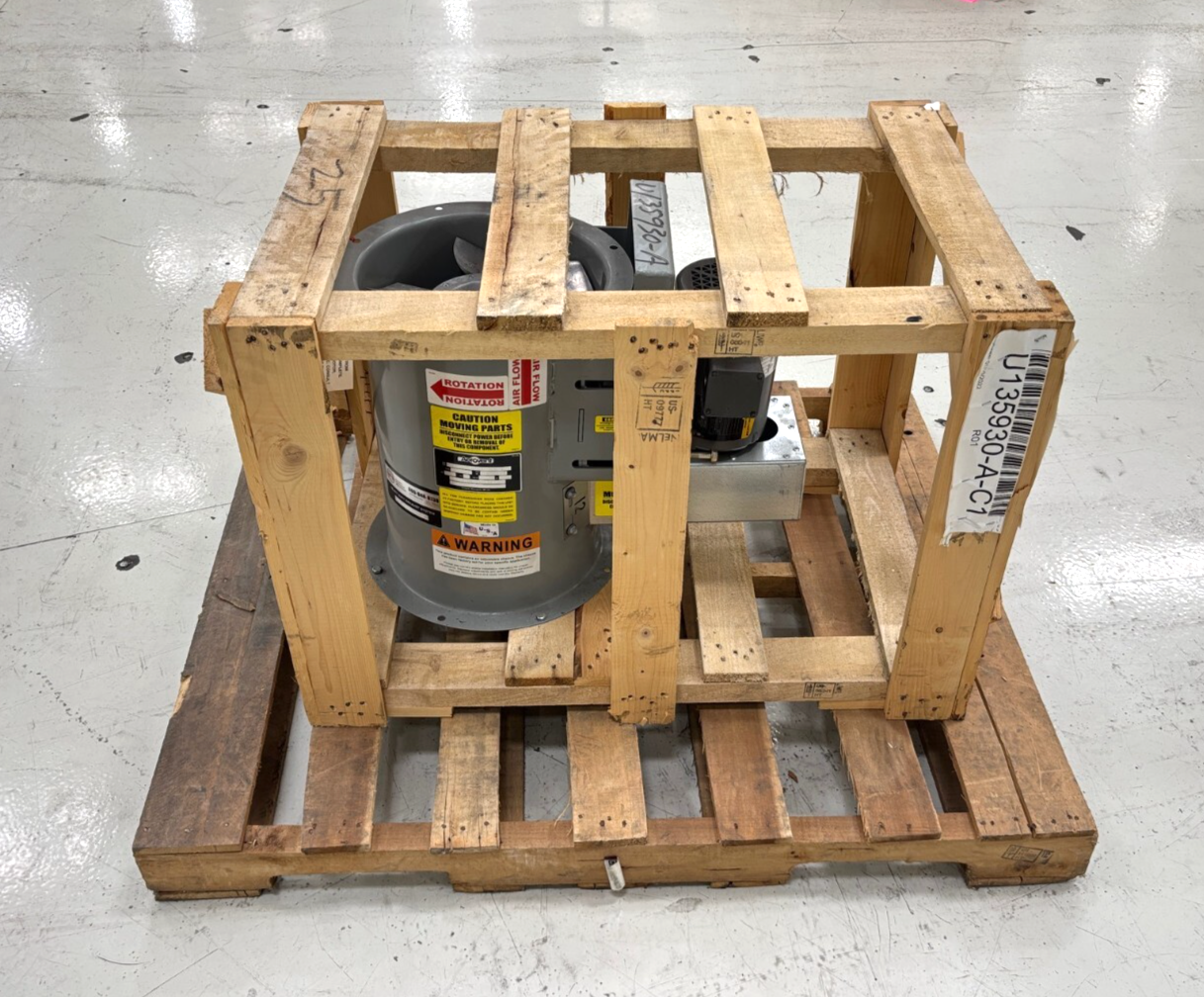 Aerovent 12B10525-BTABD-3016-X Tubeaxial Fan, 3/4 HP, 230/460V, Blower - New – Open box - Maverick Industrial Sales