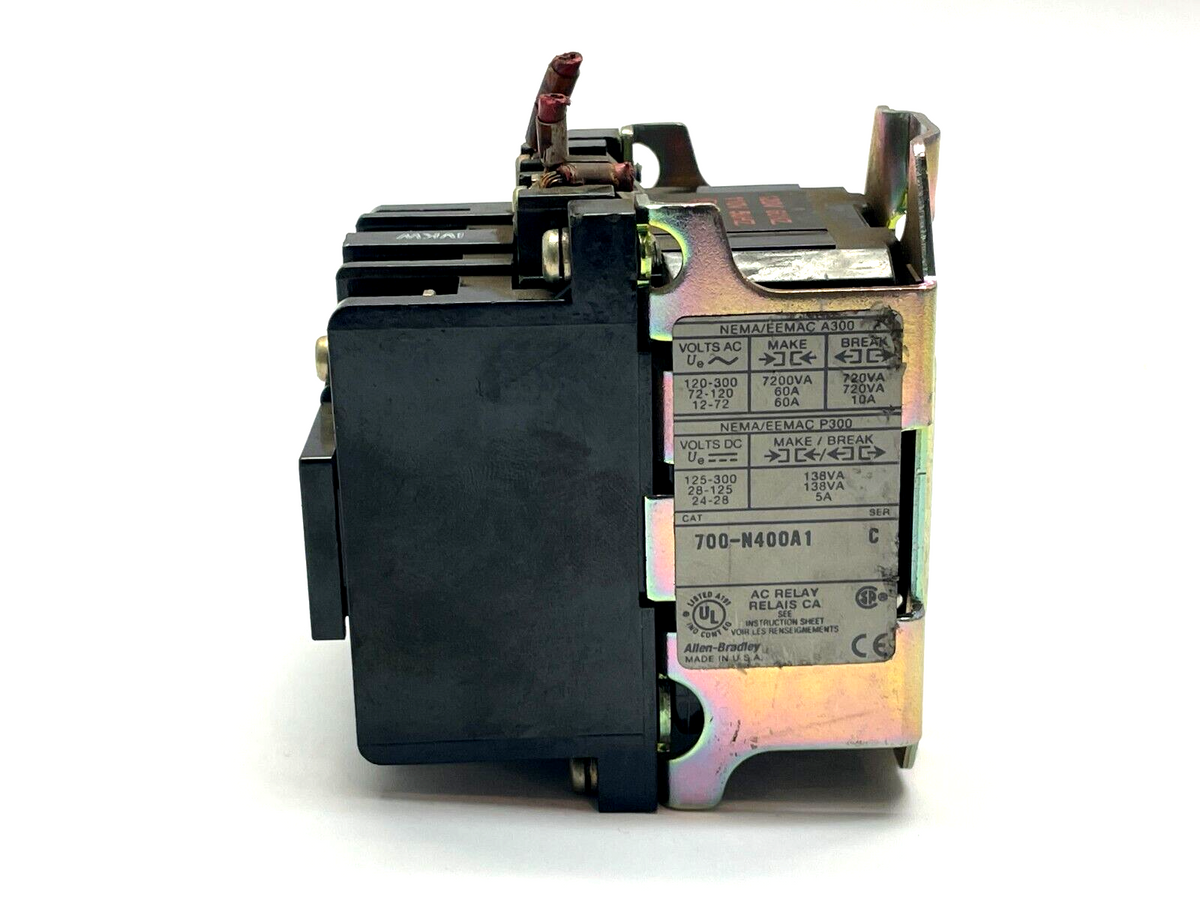 700-N400A1 | Allen Bradley Ser. C Heavy Duty Industrial Relay 120V LOT OF 2 - For parts or not working - Maverick Industrial Sales
