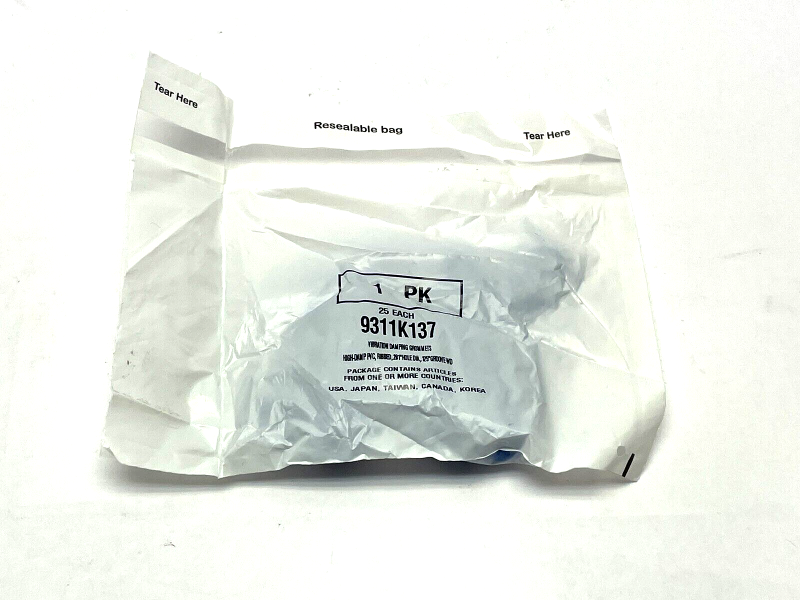 Vibration-Damping Grommets Ribbed 0.28" Hole Diameter 0.38" Thickness PKG OF 25 - Maverick Industrial Sales
