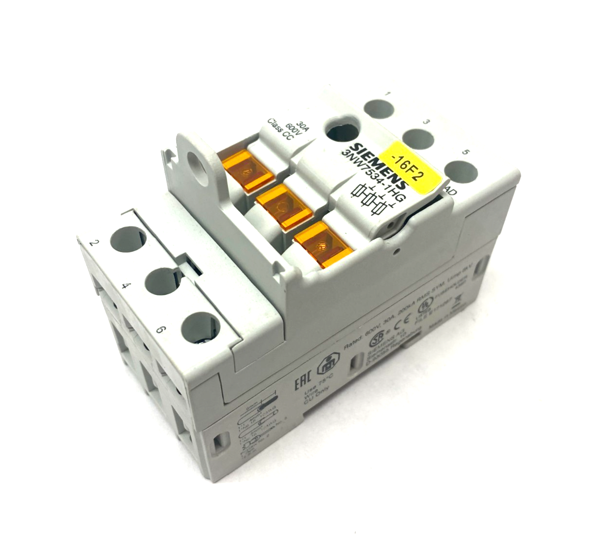 Siemens 3NW7534-1HG 3-Pole Fuse Holder Class CC 600V 30A - Maverick Industrial Sales
