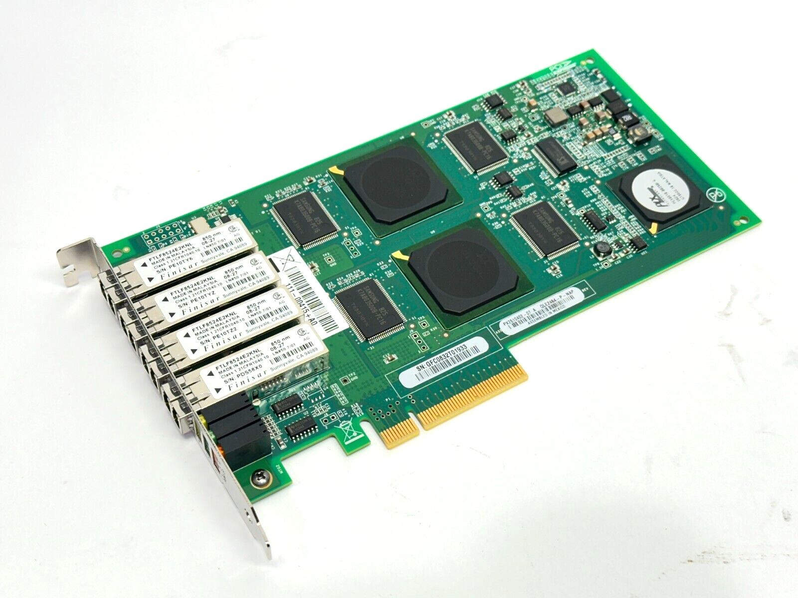 QLOGIC QLE2464-P-NAP NetApp Quad Port 4Gb Fiber Channel PCI Card PX2610402-07 A - Maverick Industrial Sales