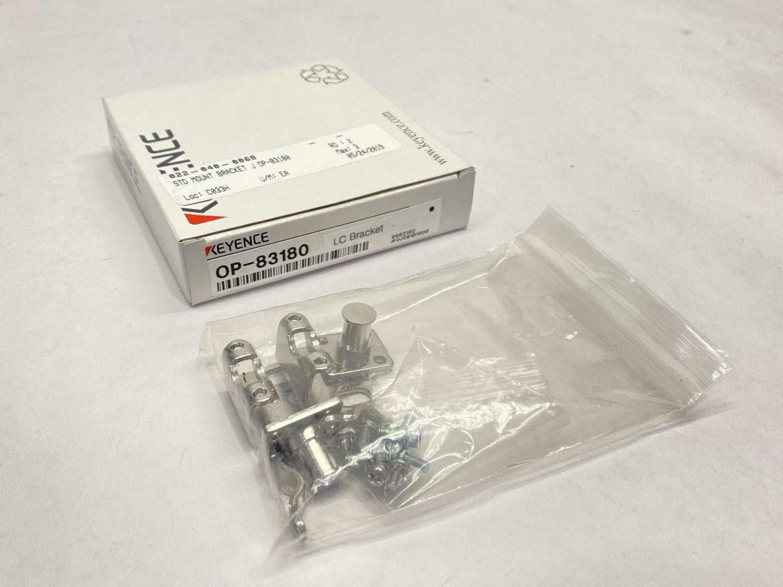 OP-83180 | Keyence Standard Mounting Bracket J PKG OF 2 - New – Open Box - Maverick Industrial Sales