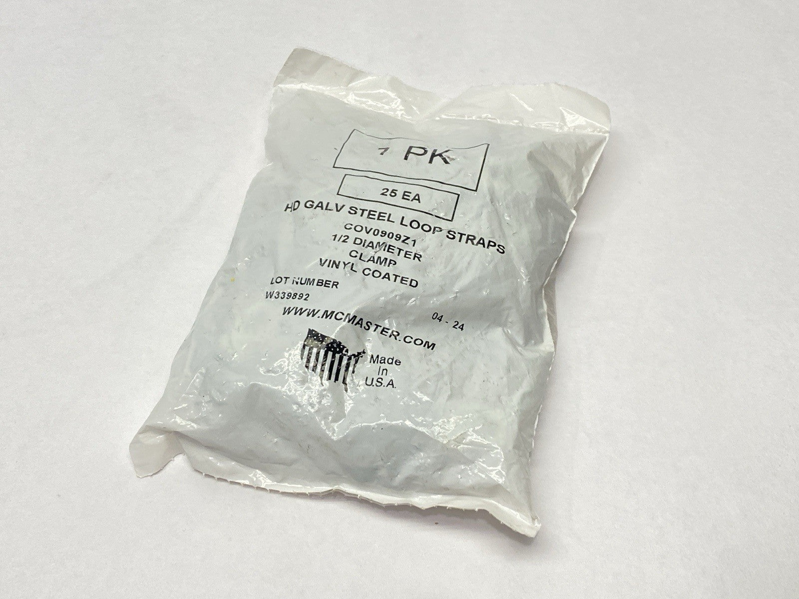 COV0909Z1 Vibration-Damping Loop Clamp Vinyl Cushion 1/2" ID 1-1/4" L LOT OF 25 - Maverick Industrial Sales