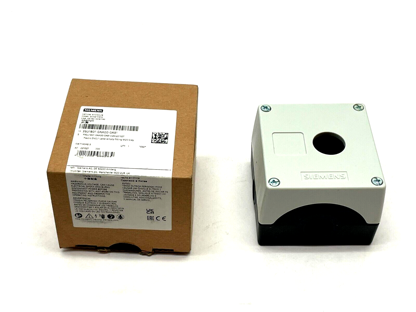 Siemens 3SU1801-0AA00-0AB1 Enclosure 22mm - New – Open box - Maverick Industrial Sales