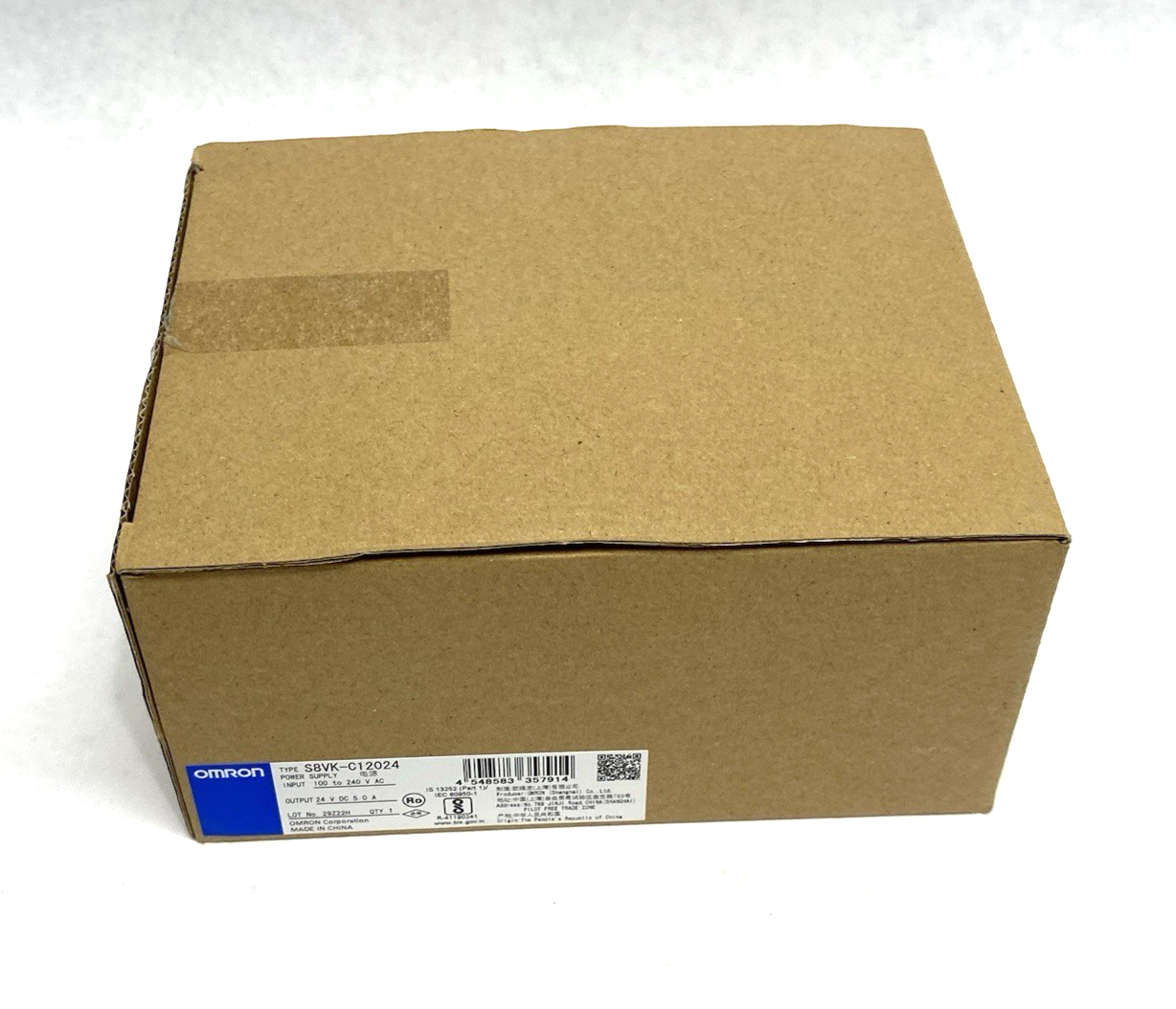 Omron S8VK-C12024 Book Type Power Supply, Lite, 120 W, 24VDC, 5A, DIN Rail Mount - Maverick Industrial Sales