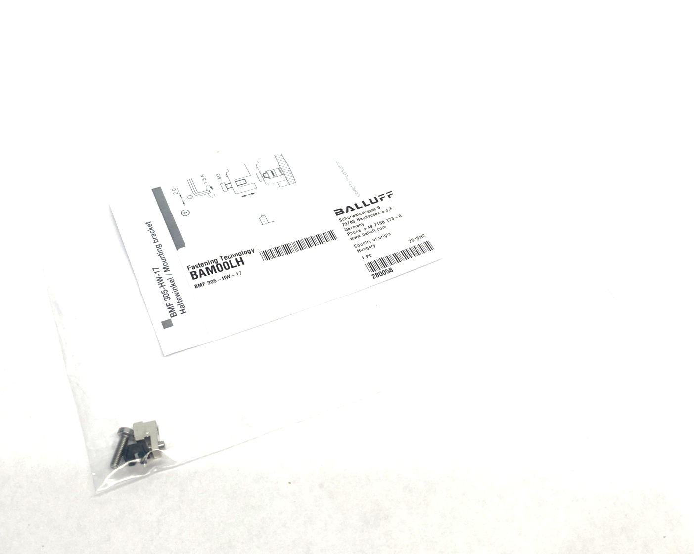 BAM00LH | Balluff Mounting Bracket for Magnetic Sensors BMF 305-HW-17- New - Maverick Industrial Sales