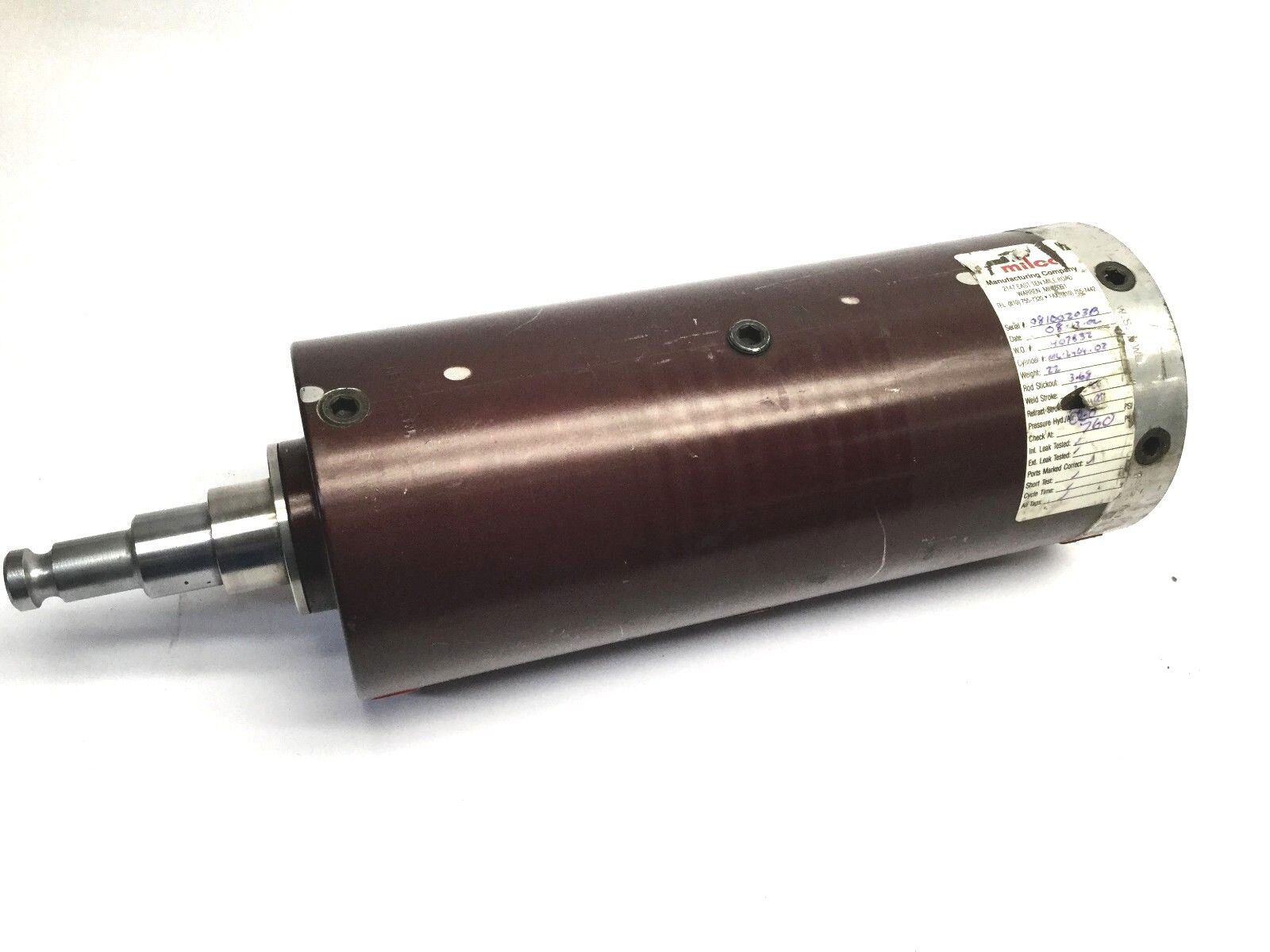 Milco ML-2404-03 Pneumatic Welding Robot Cylinder 2.00 Weld Stroke 60 psi - Maverick Industrial Sales