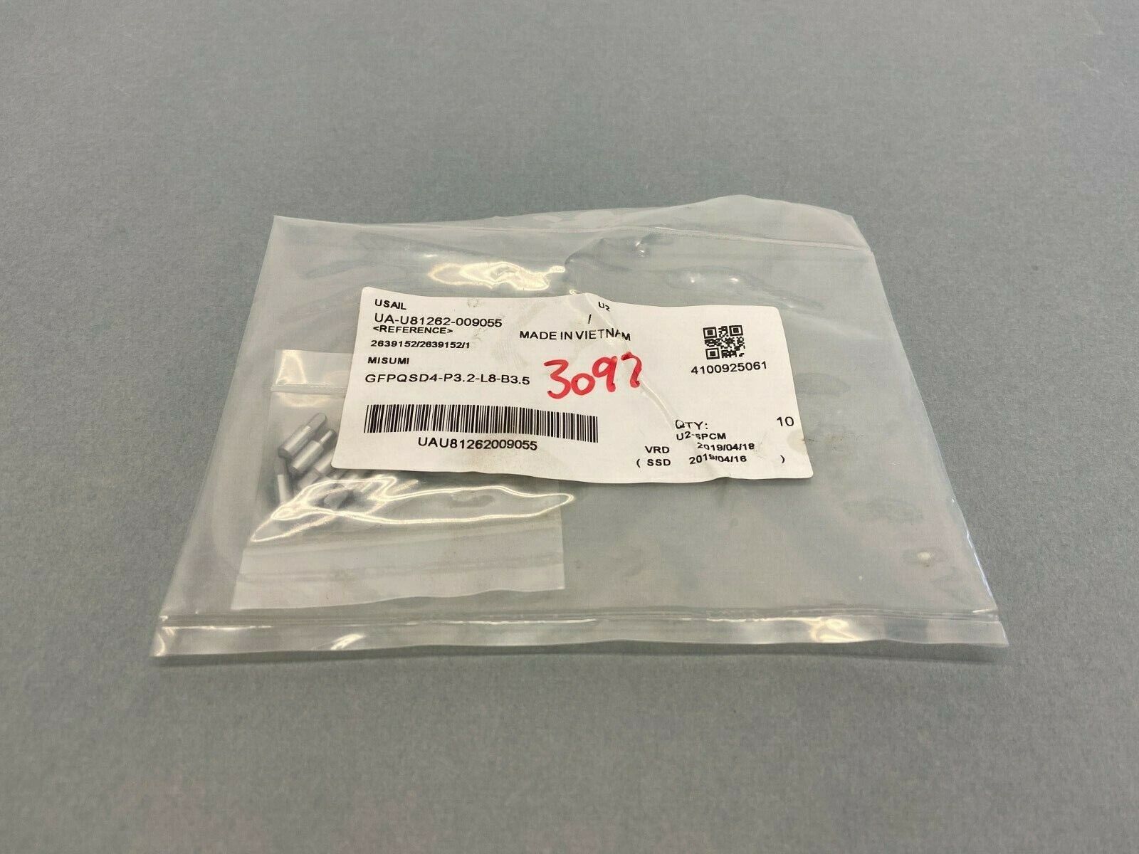 MiSUMI GFPQSD4-P3.2-L8-B3.5 Locating Pin Spherical Tip 4mm OD PKG OF 10 - Maverick Industrial Sales