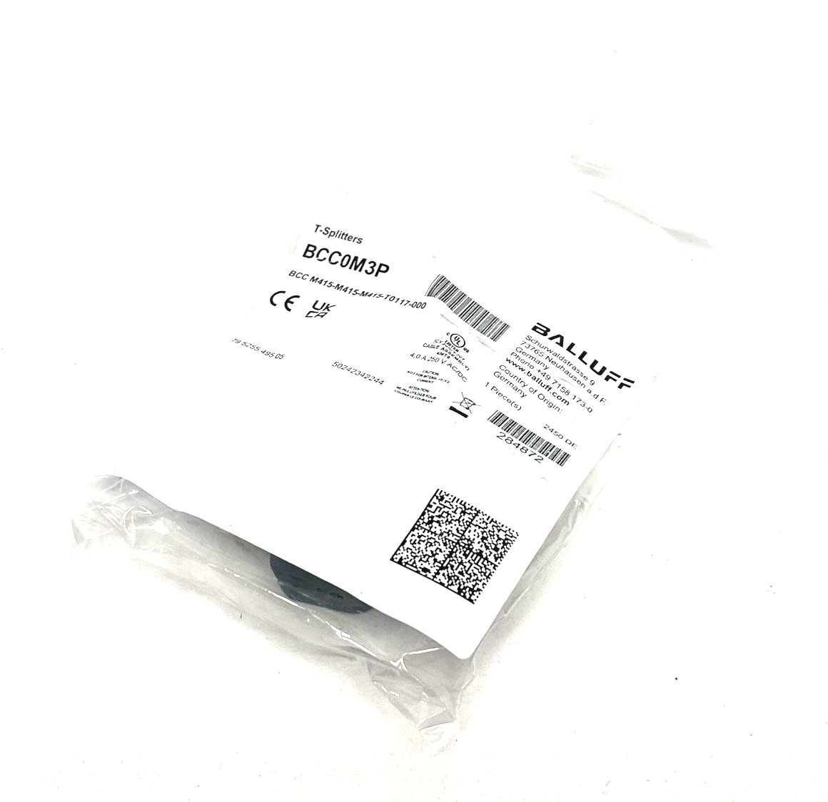 Balluff BCC0M3P Cable Tee A-Coded M12 5-Pin BCC M415-M415-M415-T0117-000 - Maverick Industrial Sales