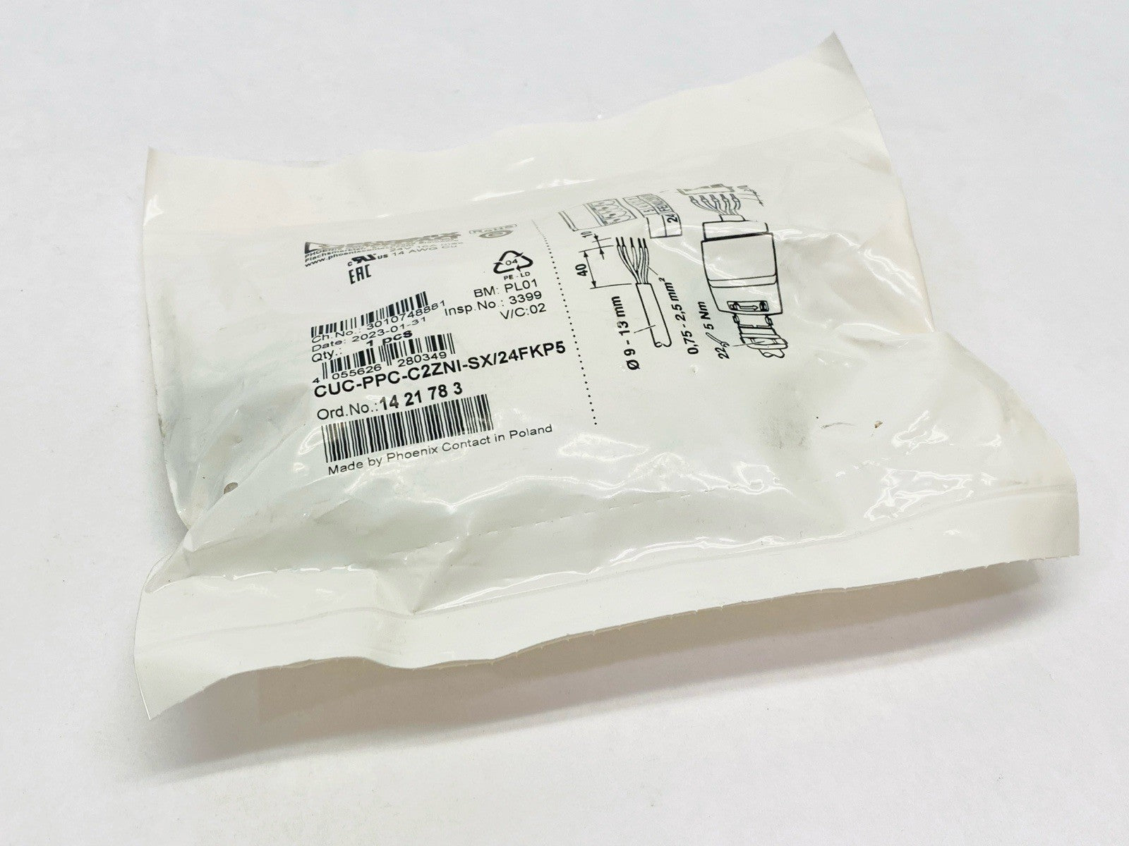 Phoenix Contact CUC-PPC-C2ZNI-SX/24FKP5 Power Connector 1421783 - New - Maverick Industrial Sales