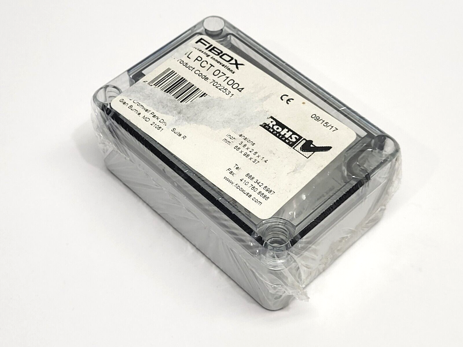 Fibox PCT 071004 Polycarbonate Enclosure 3.8" x 2.6" x1.4" - New - Maverick Industrial Sales