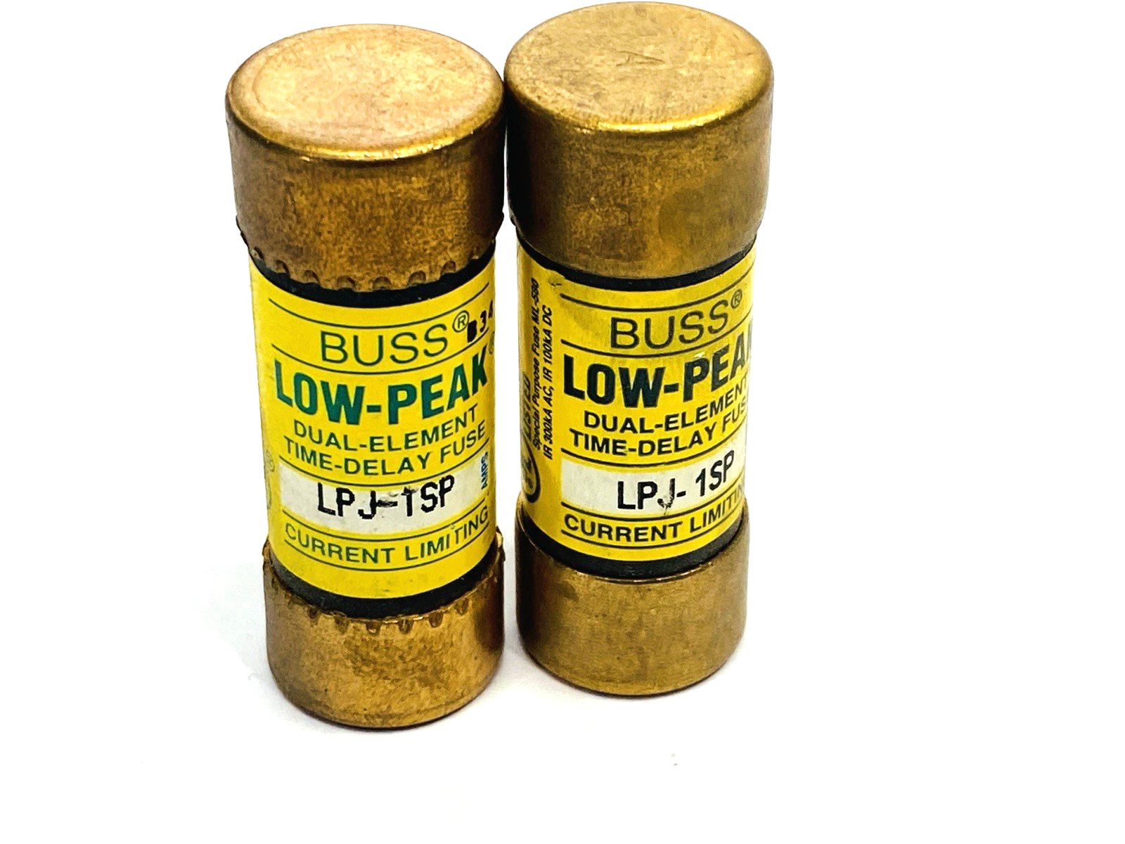 Bussmann LPJ-1SP Low-Peak Dual Element Time Delay Fuse 1A 600VAC LOT OF 2 - Used - Maverick Industrial Sales