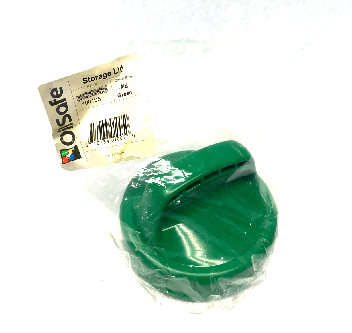 100105 | Oilsafe Spill-Proof Storage Lid, Mid Green - New - Maverick Industrial Sales