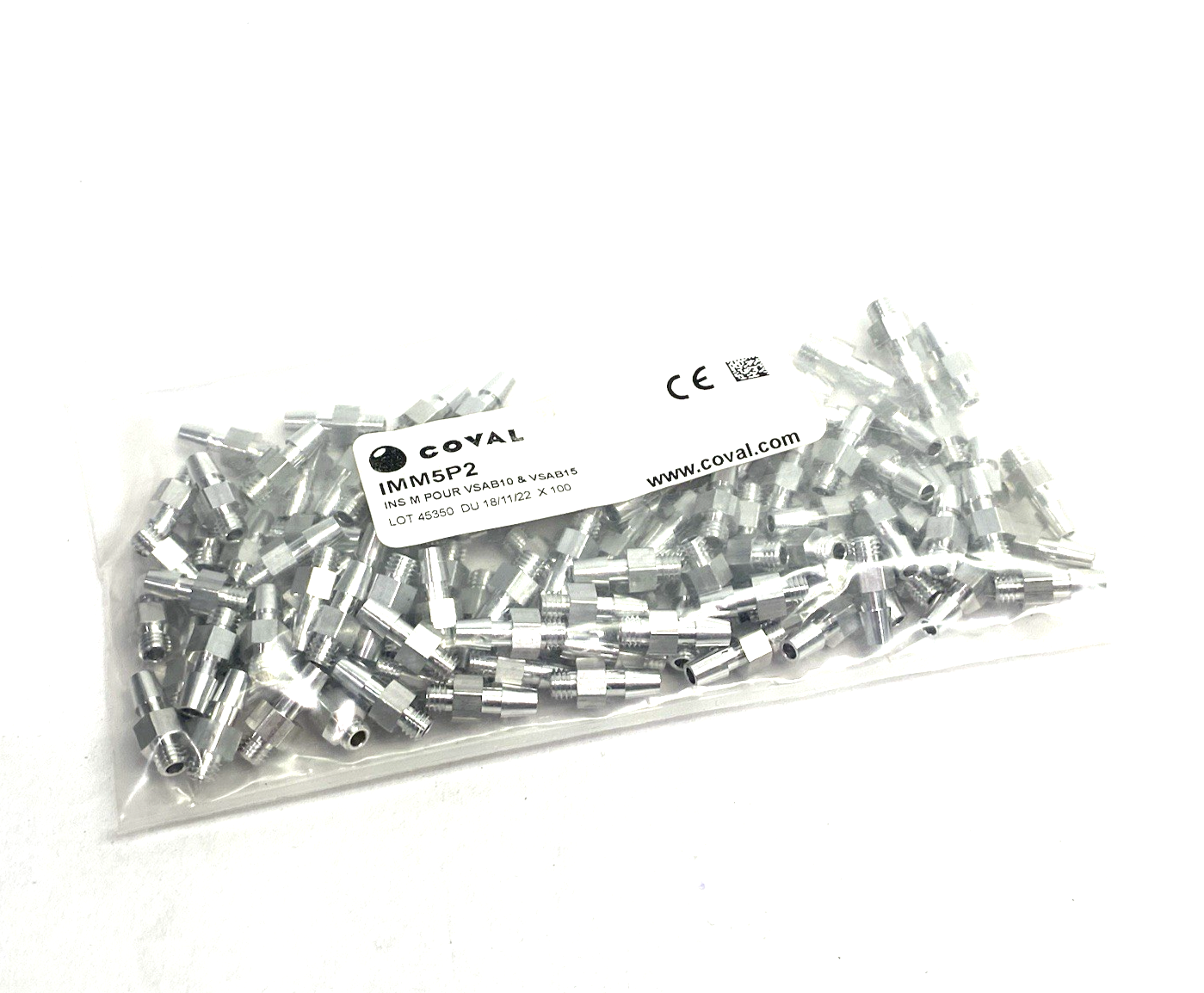 IMM5P2 | Coval Hollow Screw Barbed Fitting M5 Aluminum for Suction Cup PKG OF 100 - New - Maverick Industrial Sales