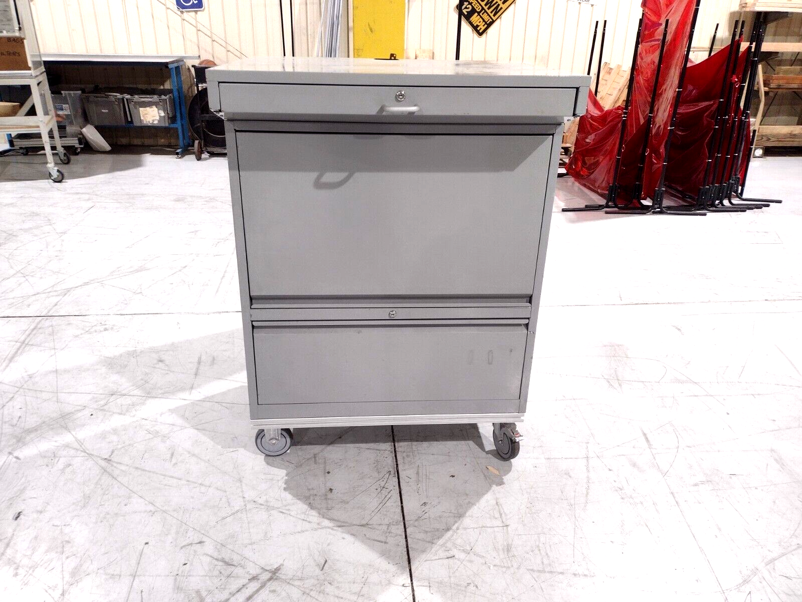 Desktop Computer FrankenCart 35"x24"x49" Gray Steel Cart on Casters - Maverick Industrial Sales