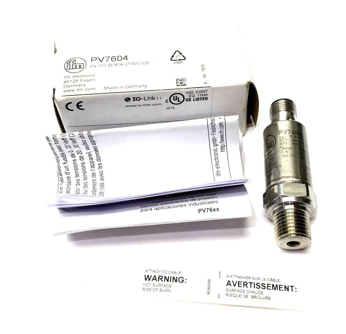 Ifm PV7604 Pressure Switch w/ IO-Link PV-010-SEN14-UFRVG/US/ / - Maverick Industrial Sales