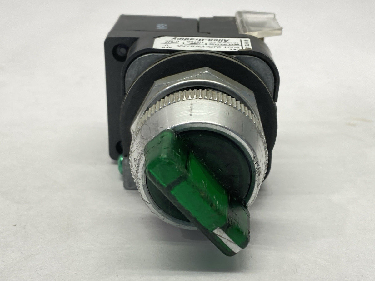 800T-2JGH5KB7AX | Allen Bradley Ser V Selector Switch 30mm Green 12-130V 0.204W - Used - Maverick Industrial Sales