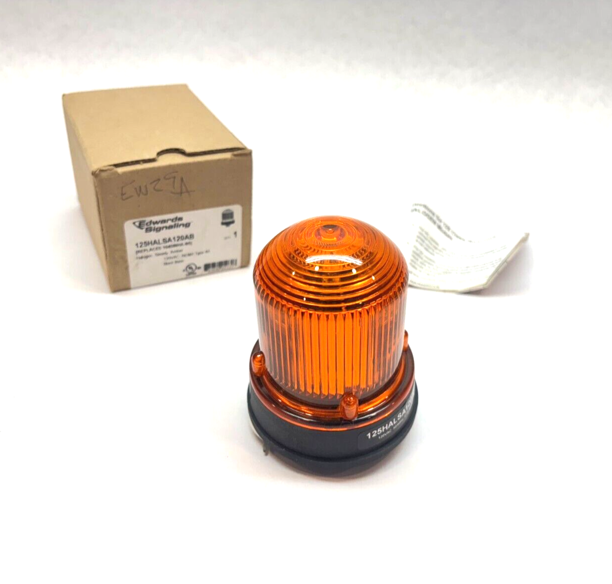 Edwards Signaling 125HALSA120AB Amber Halogen Steady Beacon Indicator Light - New - Maverick Industrial Sales