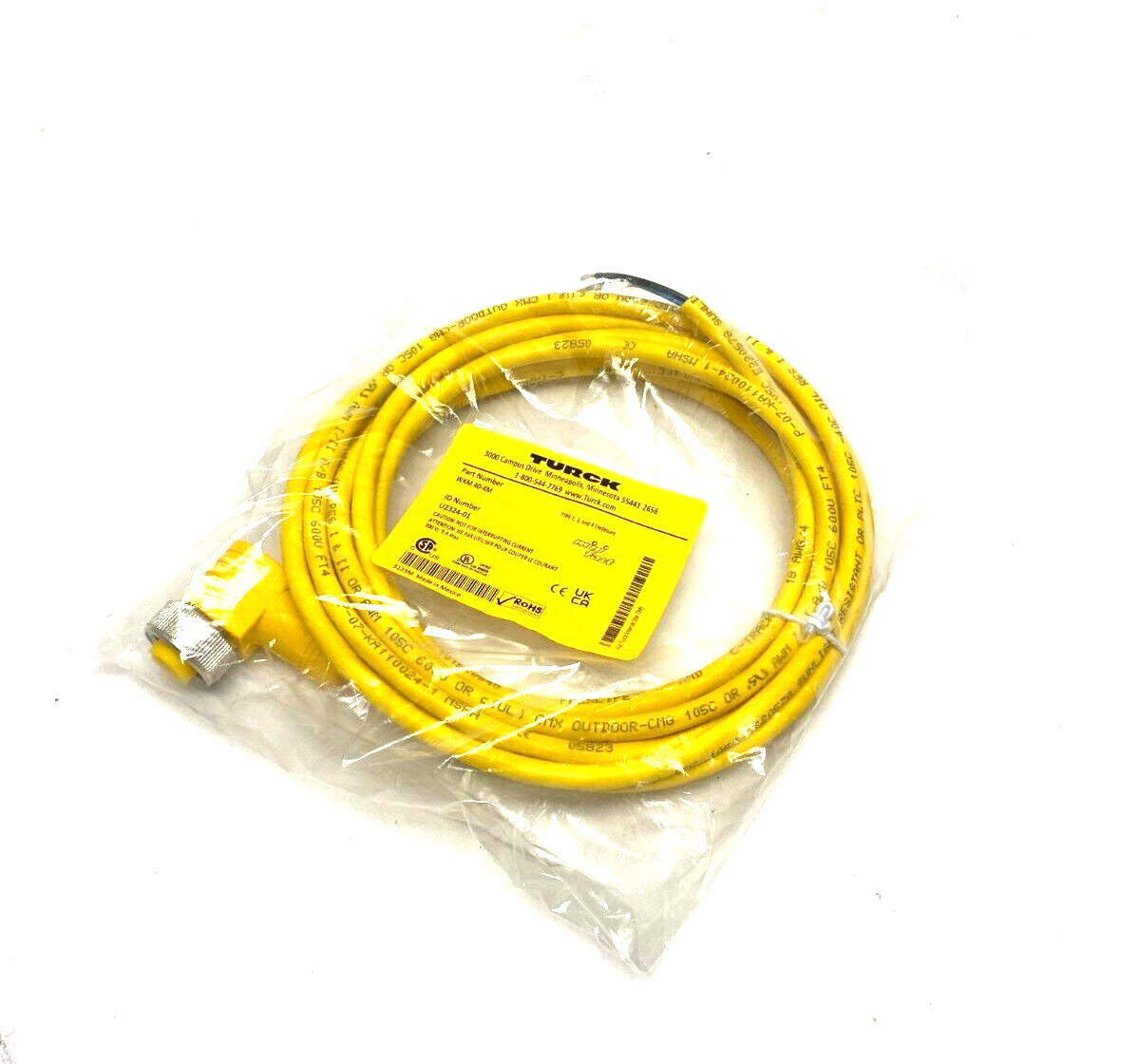 Turck WKM 40-4M Minifast Single Ended Cordset Rt Angle Female 4-Pin U2324-01 - New - Maverick Industrial Sales