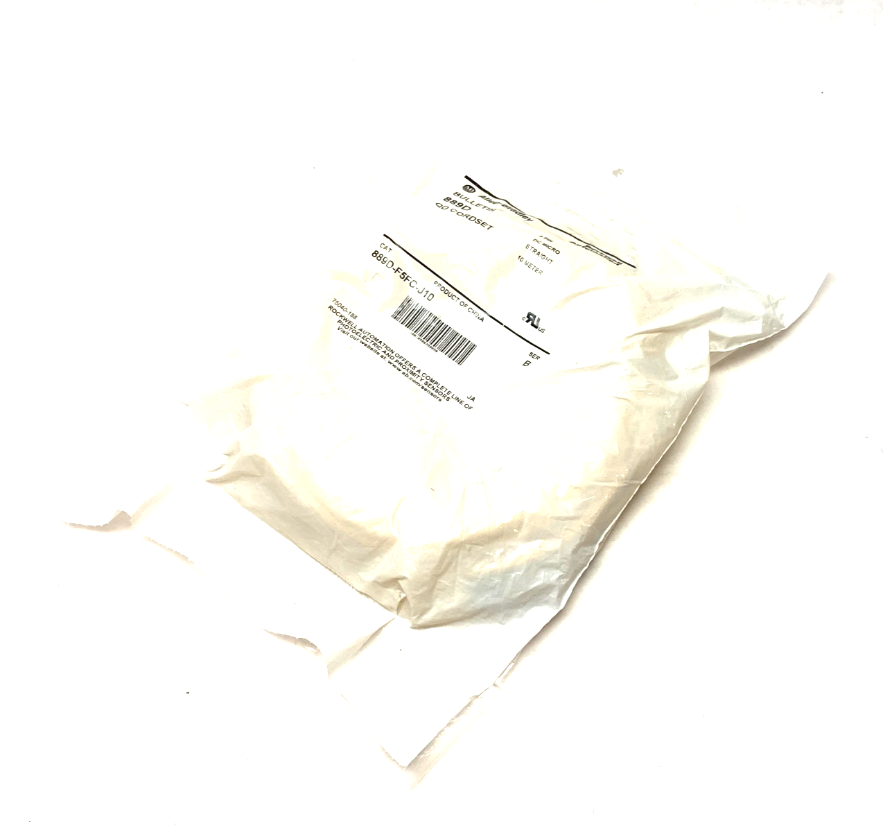 Allen Bradley 889D-F5FC-J10 Ser. B Straight DC Micro QD Cordset 5-Pin 10m - Maverick Industrial Sales