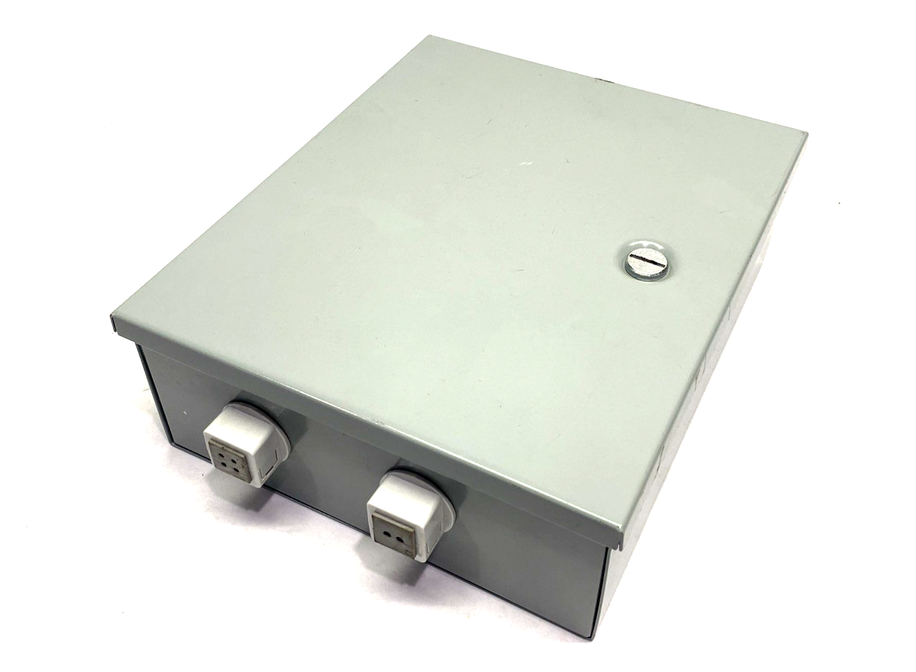 A12N104 | Hoffman Small Hinge-Cover Enclosure Type 1, 12" x 10" x 4", Gray Steel - Used - Maverick Industrial Sales