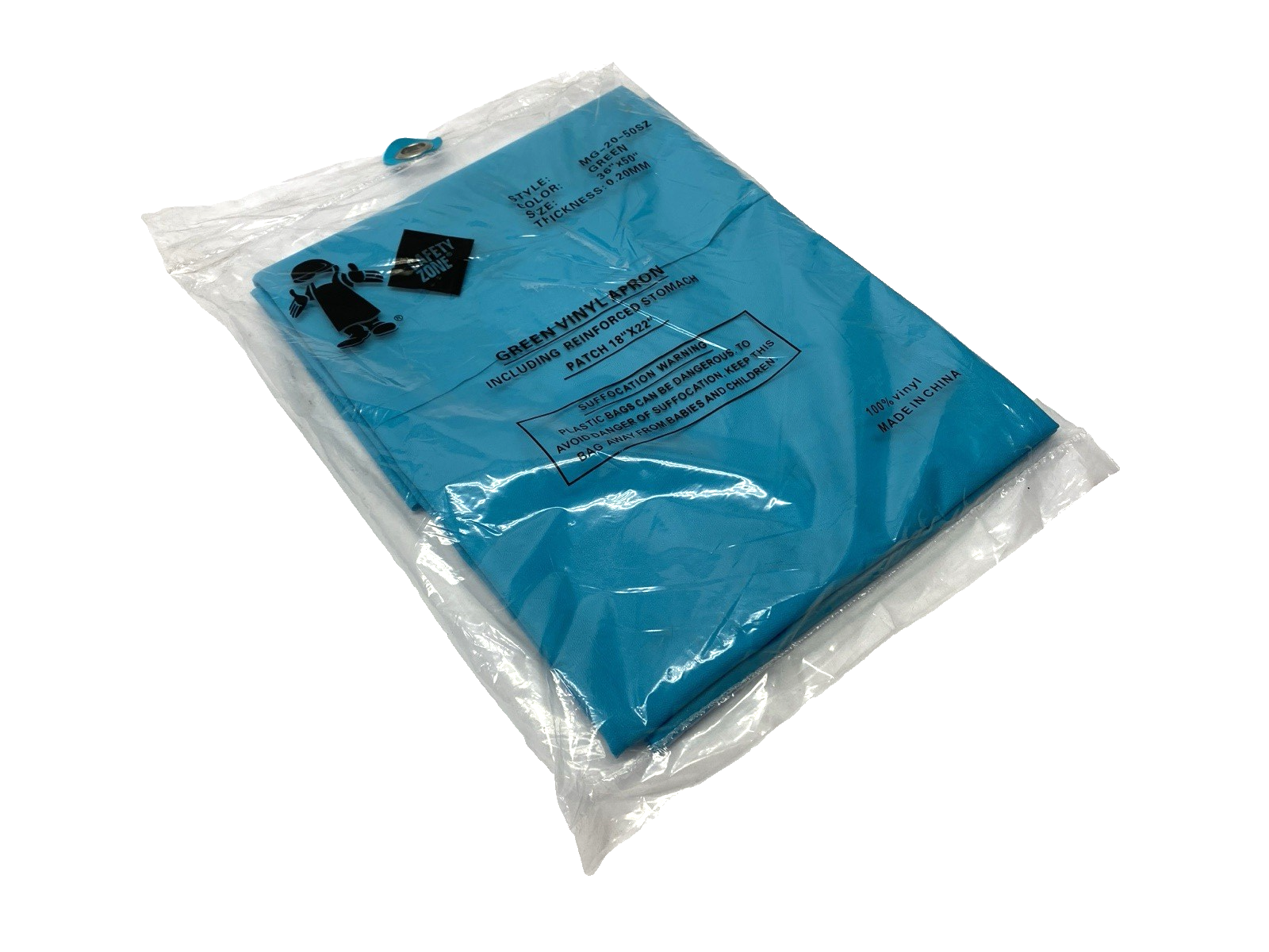 Safety Zone MG-20-50SZ Green Chemical Resistant Apron Vinyl 36" x 50" - Maverick Industrial Sales
