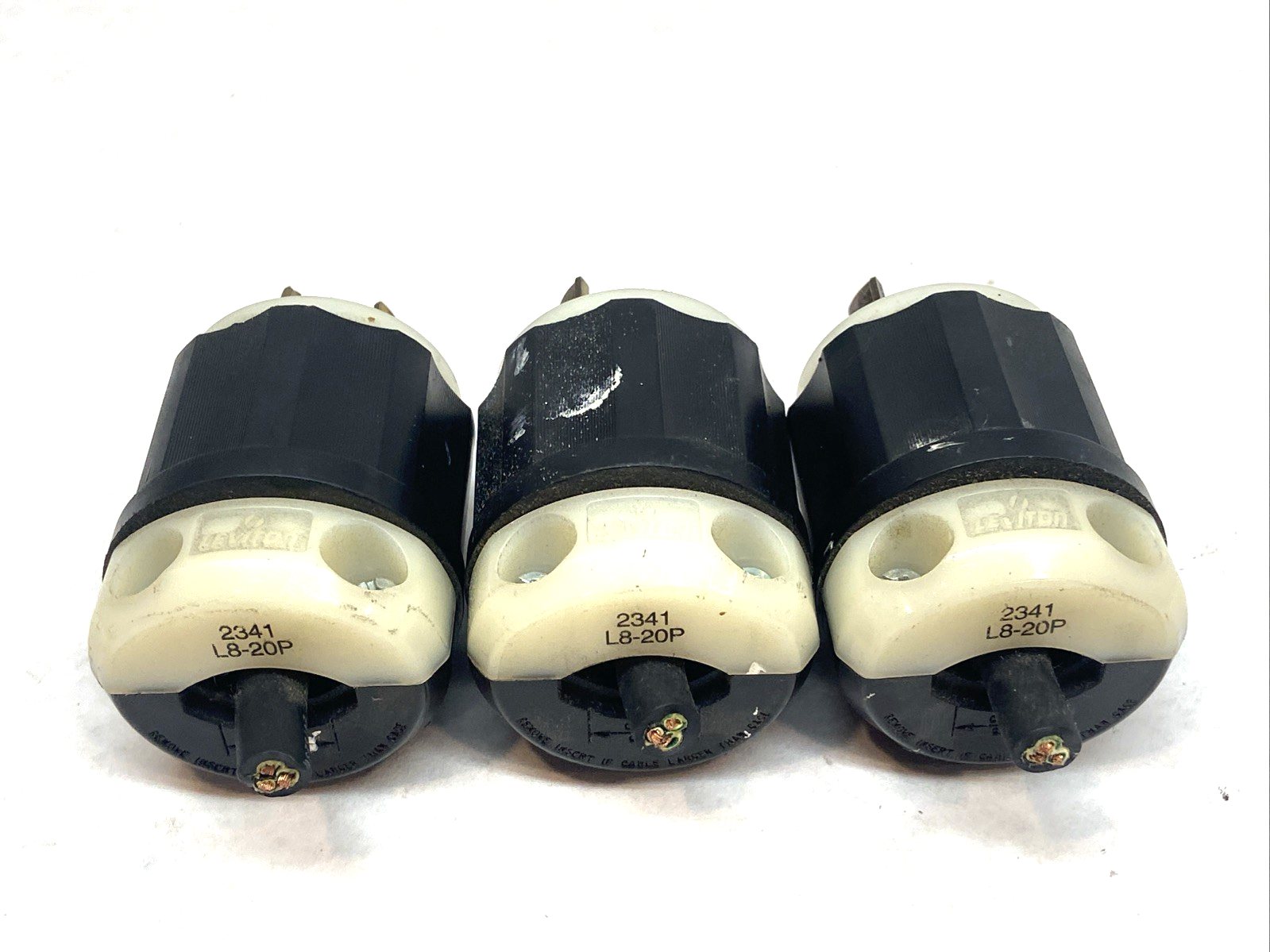 Leviton L8-20P Twist-Locking Plug 20A 480V 2341 LOT OF 3 - Maverick Industrial Sales