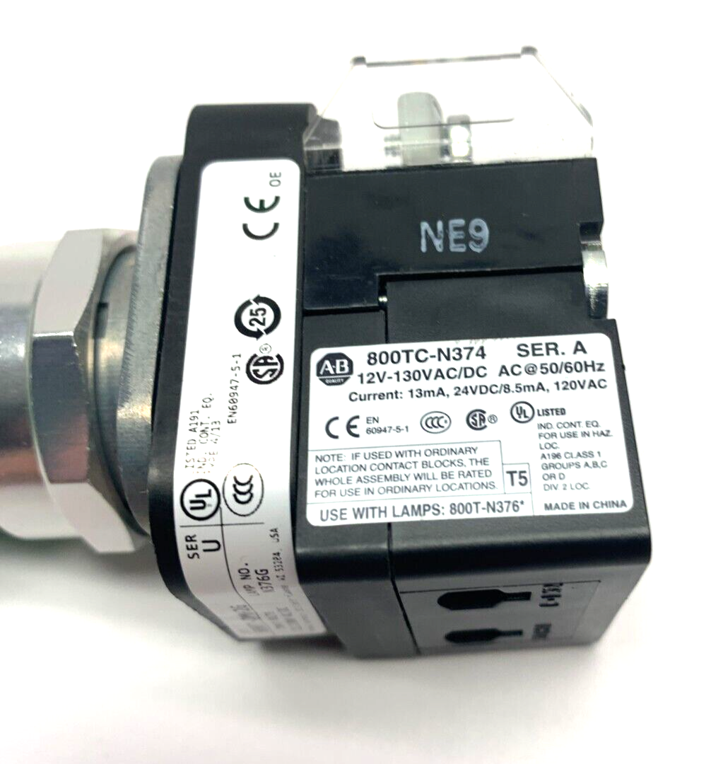 800T-QMH2B | Allen Bradley Ser U 30mm Green Illuminated Push Button 40mm Mush Head - New Other - Maverick Industrial Sales