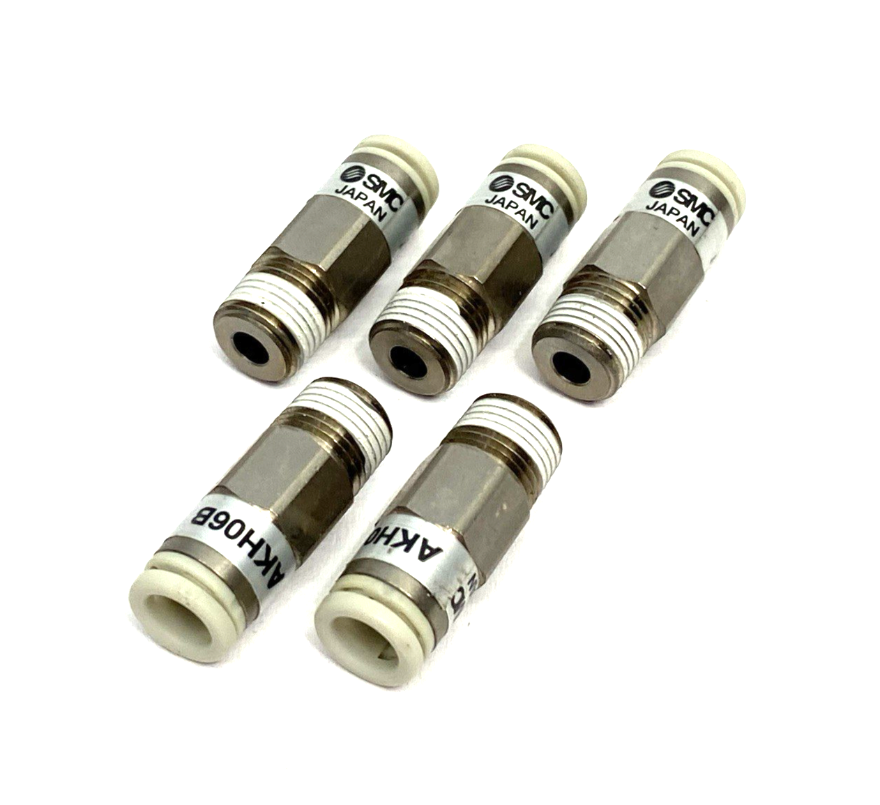 AKH06B | SMC Straight Check Valve Fitting, One-Touch Tube to Male Thread LOT OF 5 - New Other - Maverick Industrial Sales