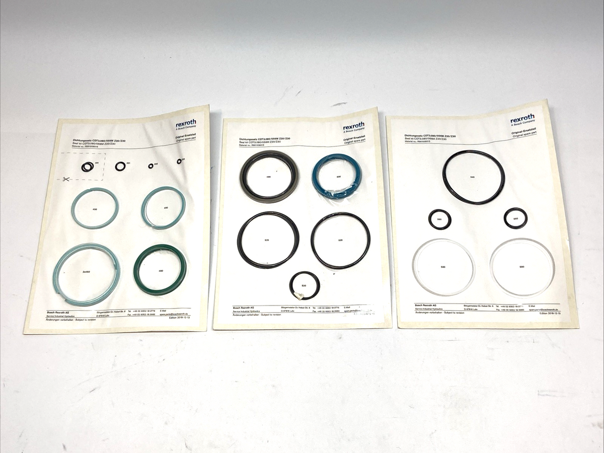 Bosch Rexroth R961008015 Seal Kit Sets CDT3.080/056M Z20/Z30 LOT OF 3 SETS - Maverick Industrial Sales