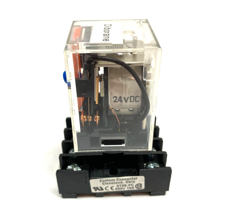 Omron MK2P-S Miniature Cube Relay 250VAC 10A w/ DIN Rail Base Mount 0T08-PC - Maverick Industrial Sales