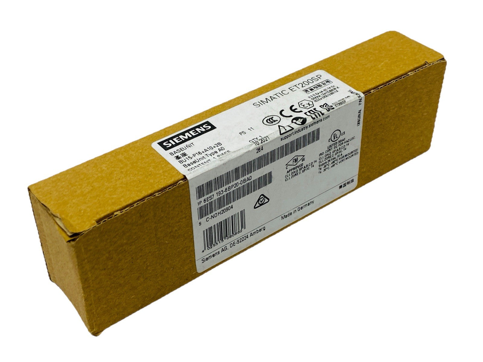 Siemens 6ES7 193-6BP20-0BA0 SIMATIC ET 200SP Base Unit BU15-P16+A10+2B - Maverick Industrial Sales