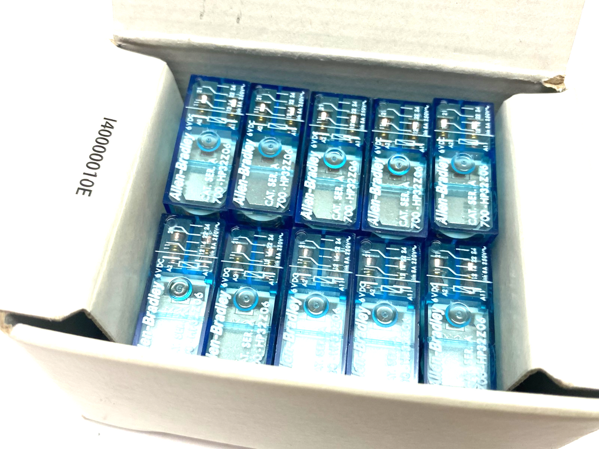 700-HP32Z06 | Allen Bradley Ser. A Control Relay 2 C/O (DPDT) 8A 6VDC BOX OF 10- New – Open box - Maverick Industrial Sales