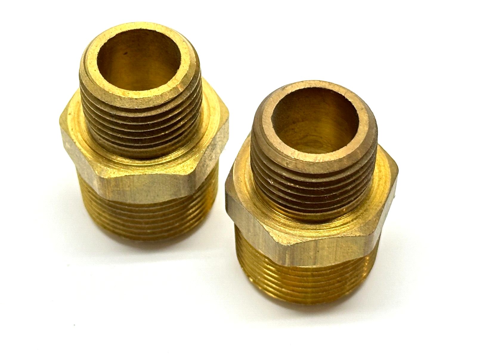 3/4" x 1/2" NPT Male Hex Nipple Brass LOT OF 2 - New – Open box - Maverick Industrial Sales
