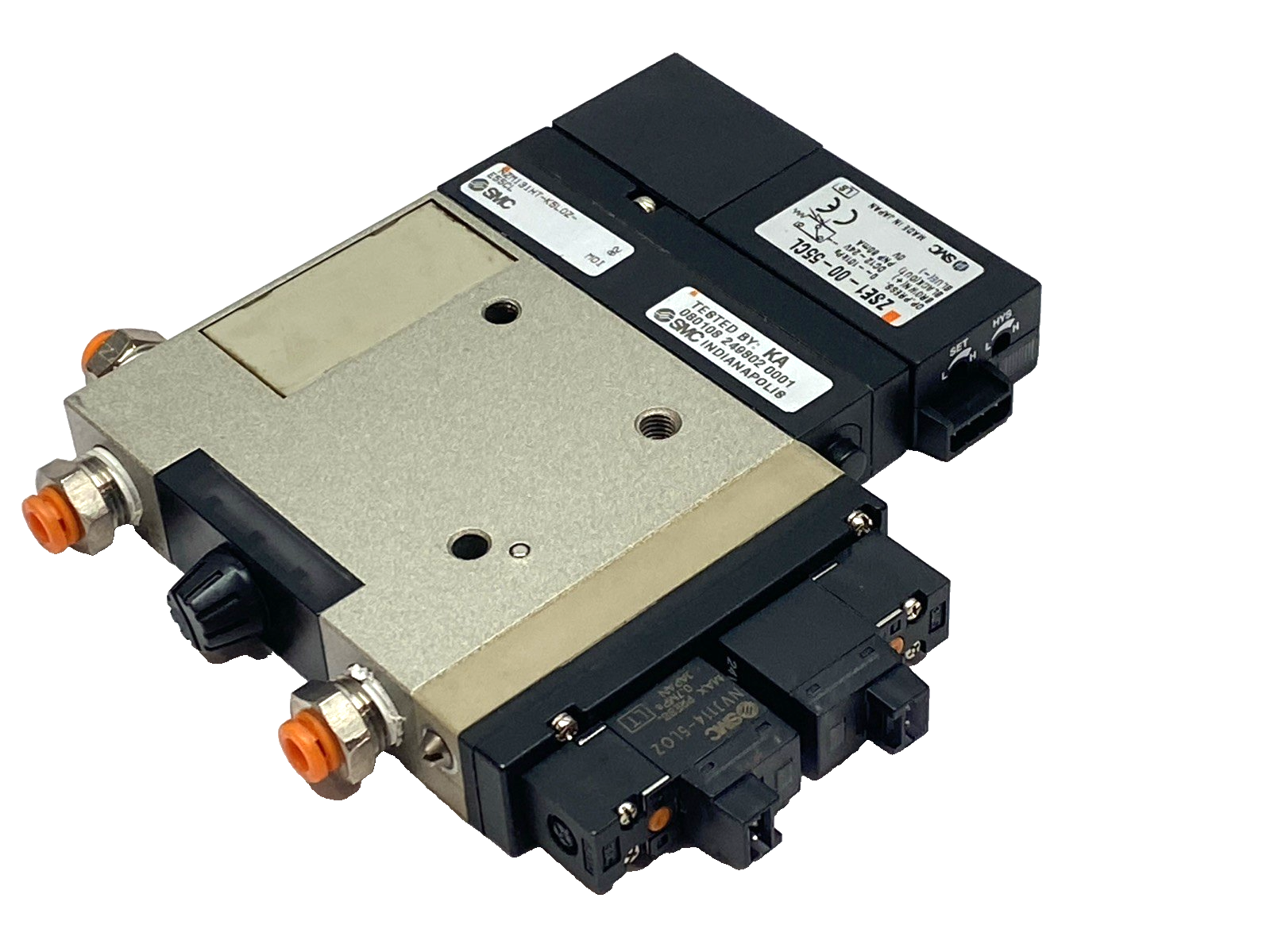 NZM13HT‑K5L0Z‑E55CL | SMC Vacuum Ejector w/ ZSE1‑00‑55CL Pressure Switch- Used - Maverick Industrial Sales