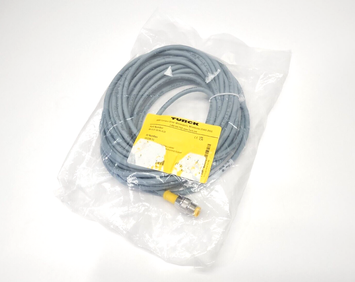 RK 4.5T-10-RS 4.5T, U5238-11 | Turck RK 4.5T-10-RS 4.5T Cordset M12 5-Pin Male To Female 10m U5238-11 - New - Maverick Industrial Sales