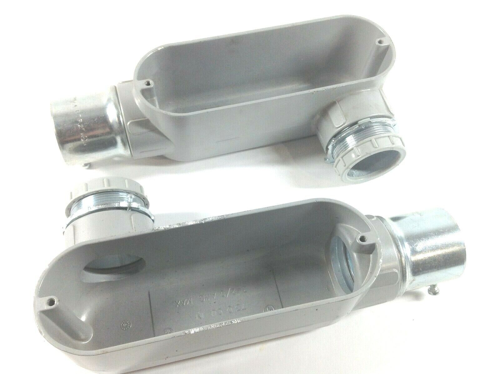 OZ Gedney 2" LL Right Turn Conduit Outlet Body Aluminum Max (3 2/0 AWG) LOT OF 2 - Maverick Industrial Sales