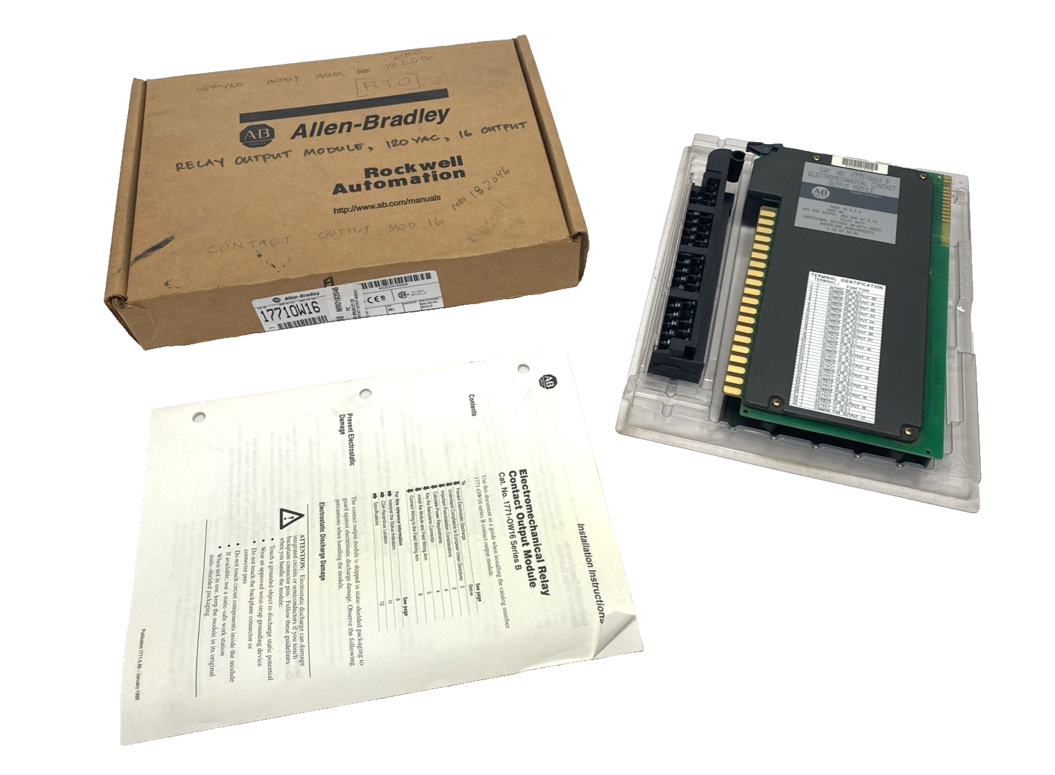 1771-OW16, 1771OW16 | Allen Bradley 1771-OW16 Ser. B Rev. A01 Electromechanical Contact Output Module - New – Open box - Maverick Industrial Sales
