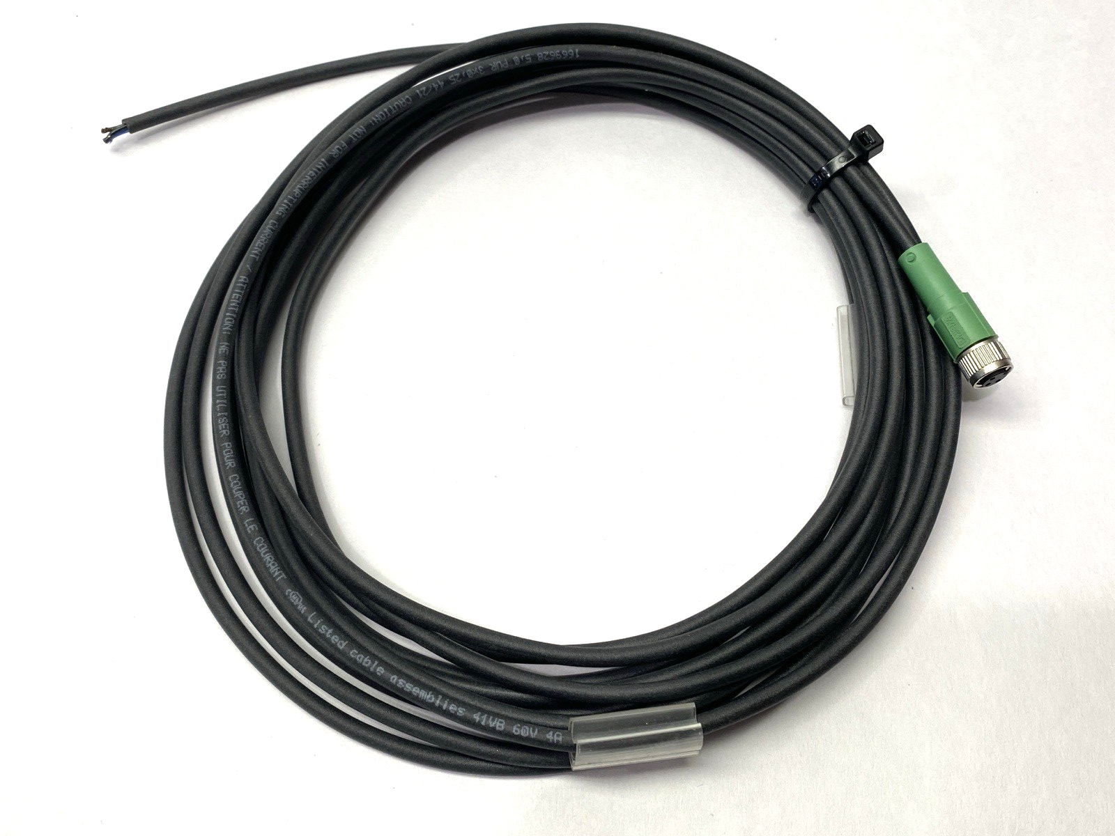 Phoenix Contact SAC-3P-5,0-PUR/M 8FS Double-Ended Cordset M8 1669628 CUT LEADS - Used - Maverick Industrial Sales