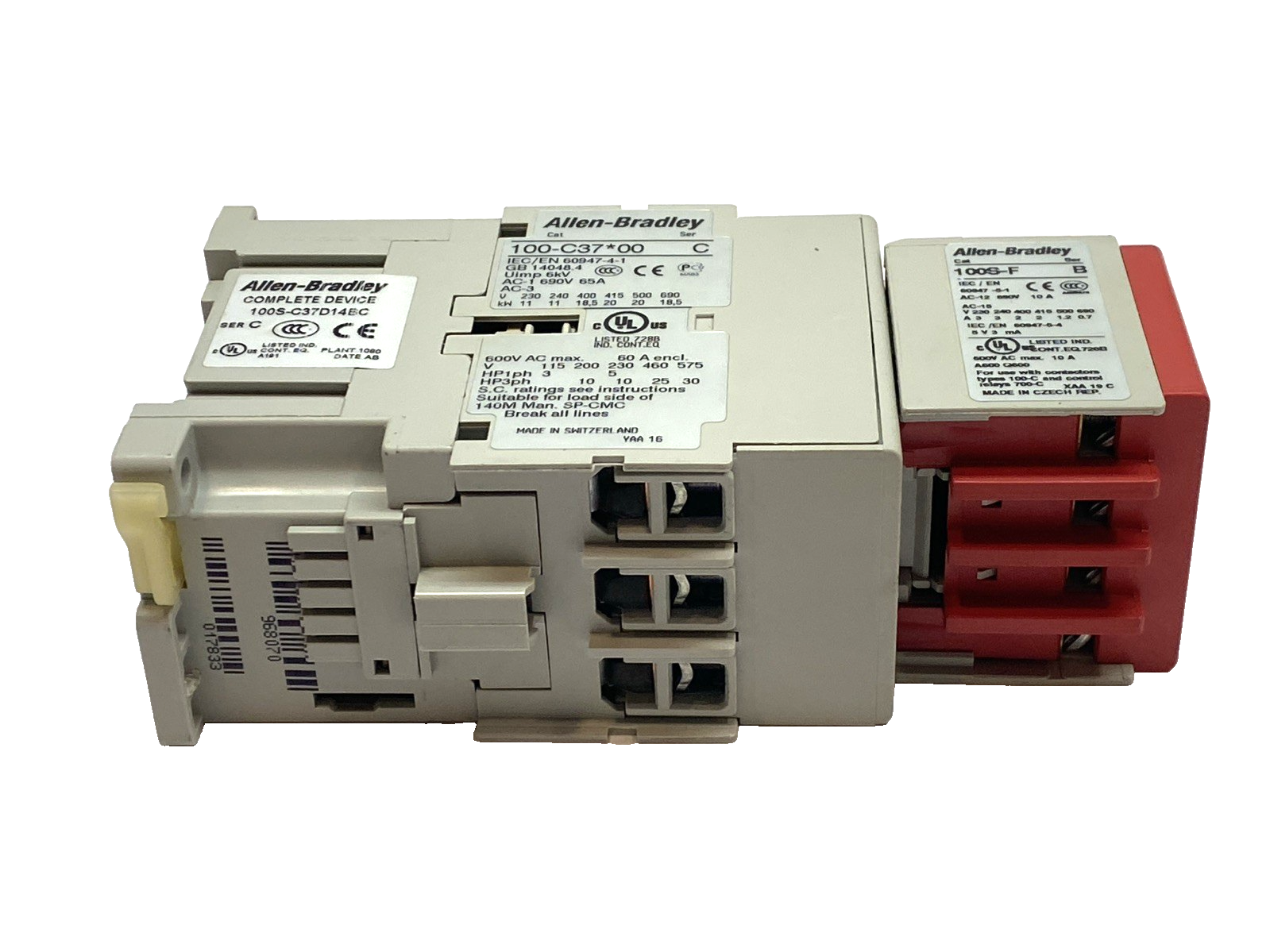 100S-C37D14BC | Allen Bradley Safety Contactor 37A 120VAC 3NO SER. C- Used - Maverick Industrial Sales