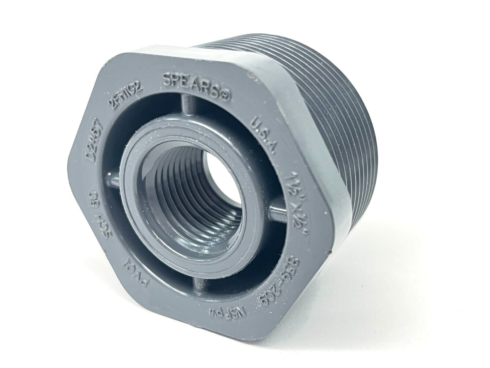 Spears 839-209 Reducing Bushing 1-1/2" x 1/2" SCH 80 PVC - New – Open box - Maverick Industrial Sales