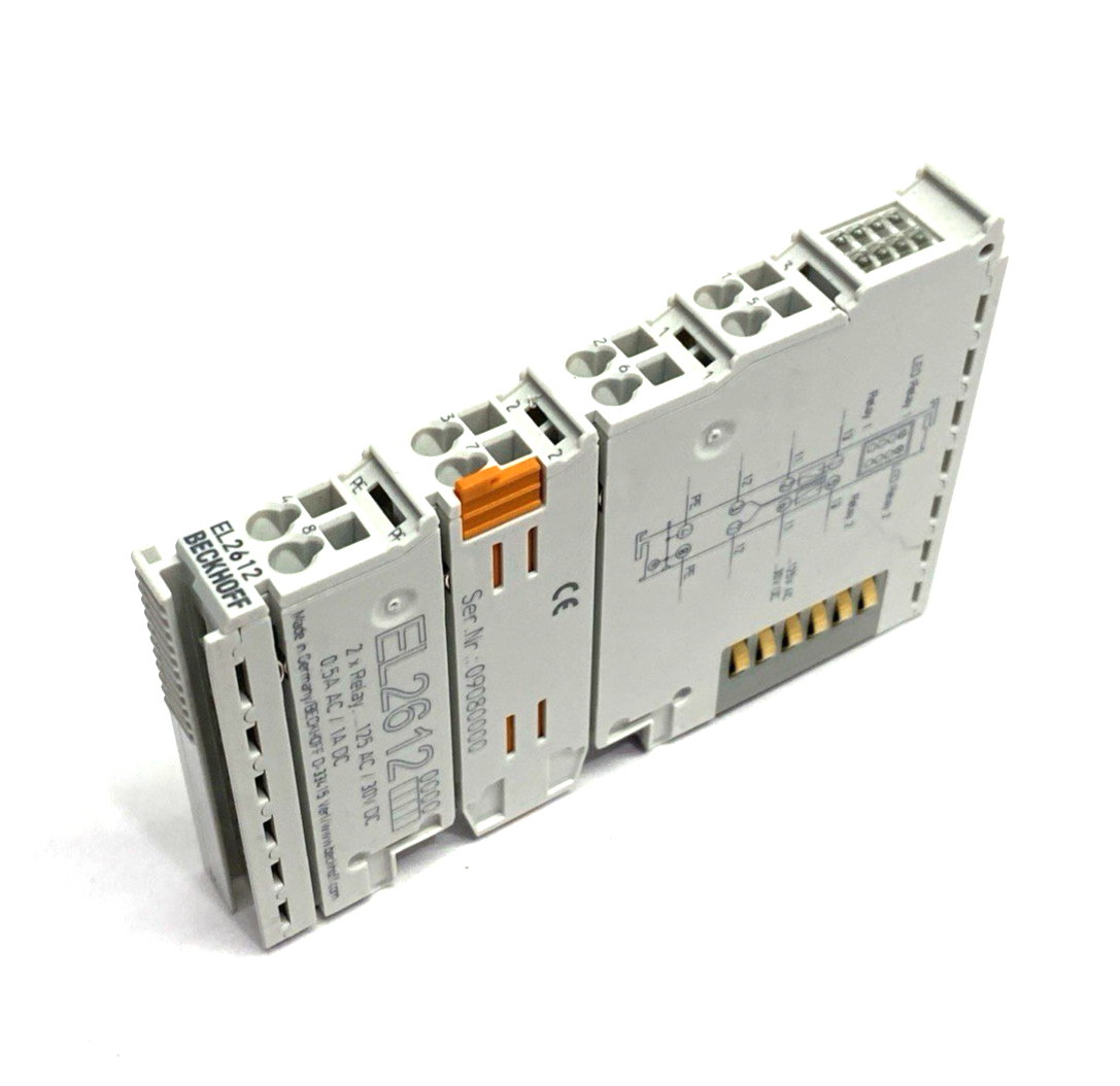 Beckhoff EL2612 EtherCAT Terminal, 2-Channel Relay Output, 125 V AC, 30 V DC - Maverick Industrial Sales