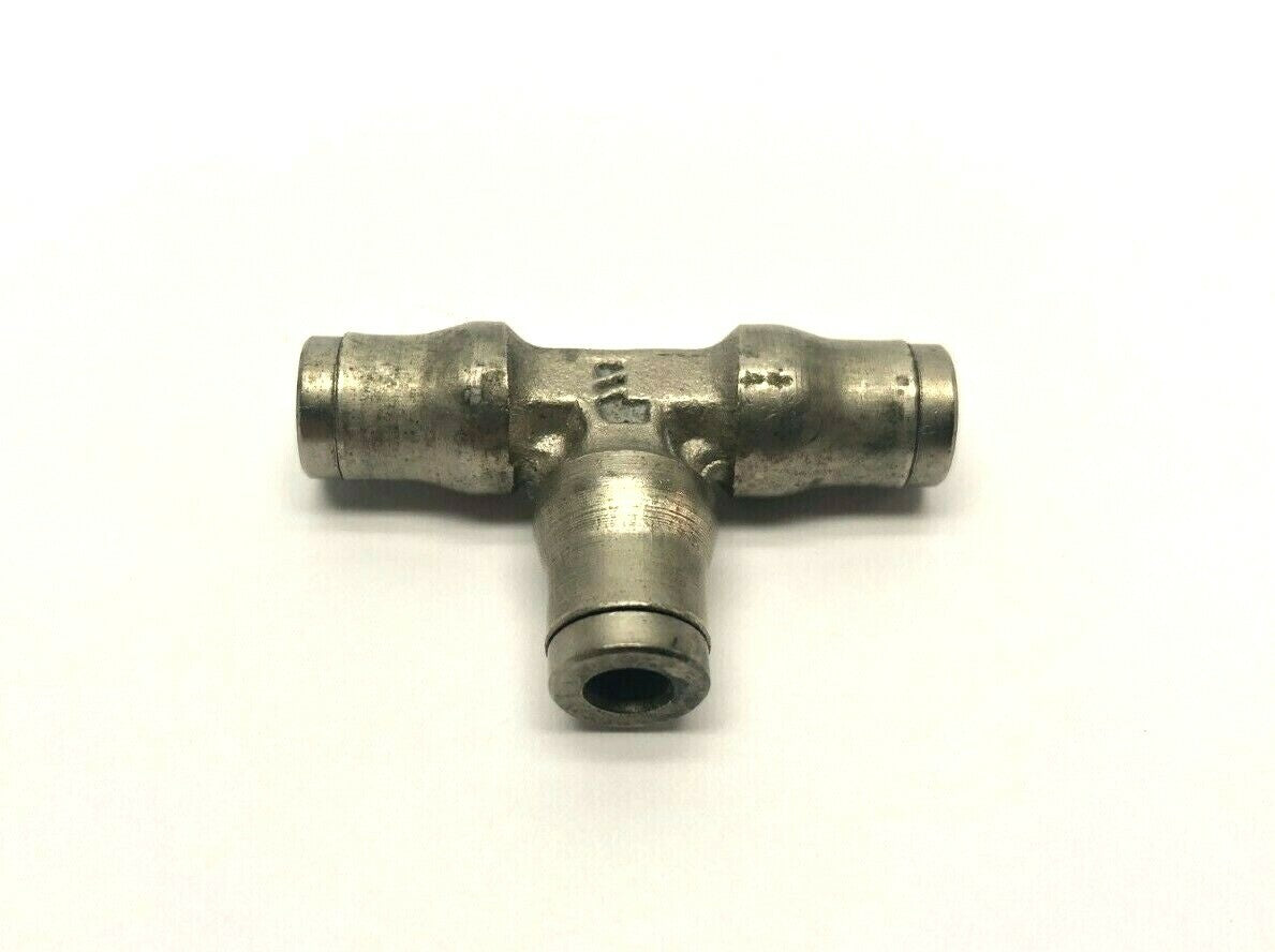 Legris 3604 04 00 Push to Connect Nickel Plated Brass Tee Fitting, 5/32 Tube 4mm - Maverick Industrial Sales