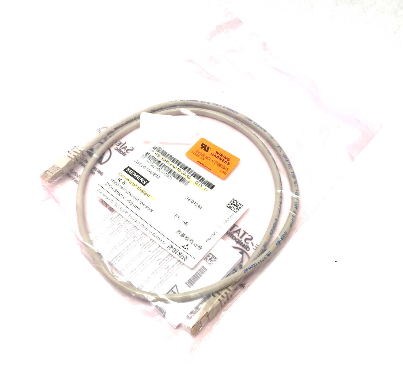 Siemens 6SL3060-4AA10-0AA0 SINAMCS Drive-Cliq Connection Cable IP20 950mm Length - Maverick Industrial Sales